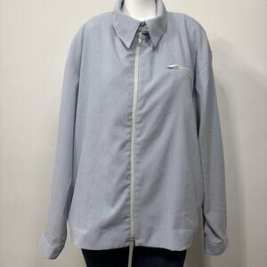 VTG Orvis Women Zip Blue White Striped Jacket Large Lagenlook Minimalist Utility